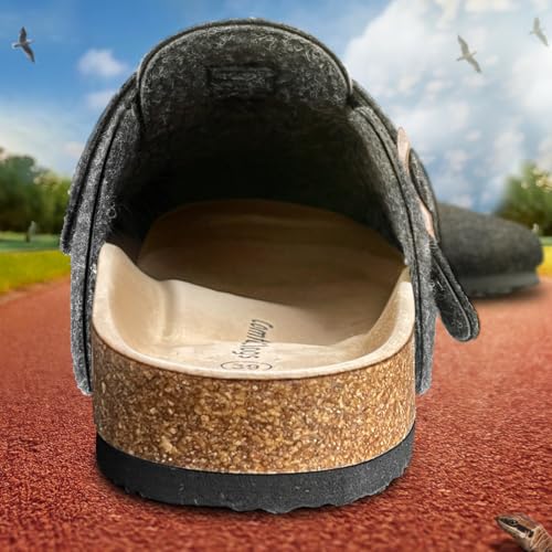 Image of BULLIANT Women Mules Clogs-Memory Foam Cushioned Cork Footbed-Fleece Lined | Unisex | Adjustable Fit | Memory Foam Cushioning | Wet-Resistant PU Shoes for Nurses & Housekeepers