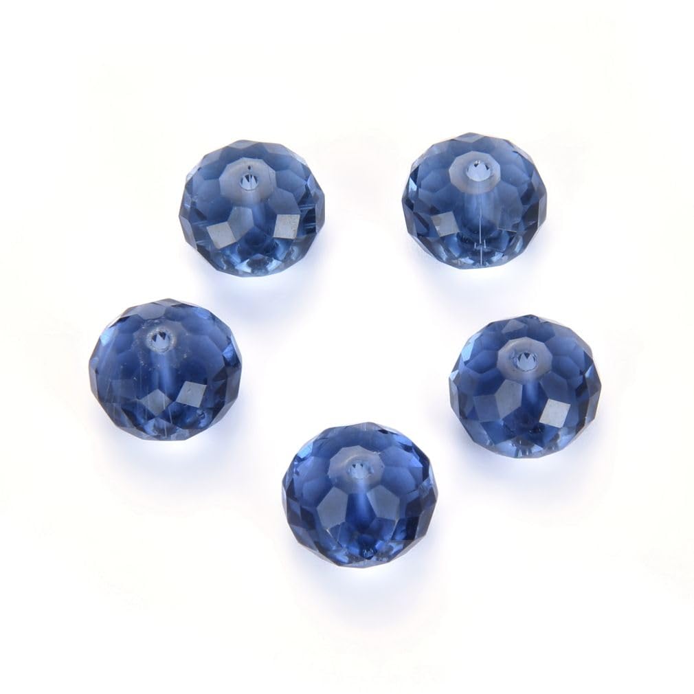 100 cuentas de cristal austriaco Rondelle de Adabele de 8 mm, espaciador Rondelle, color índigo, compatible con cristales Swarovski 5040, Preciosa SS1R-820
