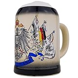 EVERSTYLE Bierkrug mit Deutschland-Motiv 0,5L – Klassischer Steinkrug als Geschenk für Papa, Männer & Bierliebhaber – Ideal für Geburtstag, Bierfest & besondere Anlässe (Schwarz)