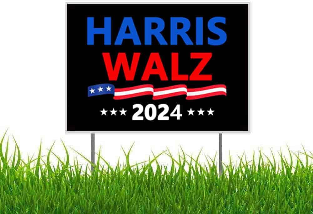 Harris Walz 2024 Kamala Harris Tim Walz Waltz For President Yard Sign Outdoor Lawn Garden Sign with Metal Stake