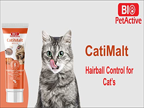 Image of Bio PetActive CatiMalt Plus Supplement for Cat Hairball Control Soft Extra High in Natural Fibre Helps to Reduce Hairball Problems & Health Development (Size-100ml)