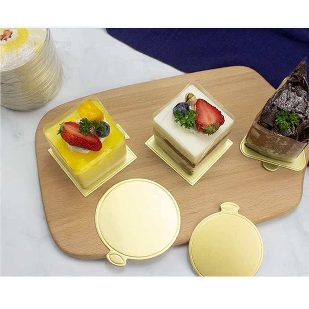 200 Mini Tavolini Per Torte Quadrati Oro | Baselle In Cartone Per Dessert, Cupcake E Dolci | 8,5 X 8,9 Cm | Usa E Getta Per Feste E Matrimoni