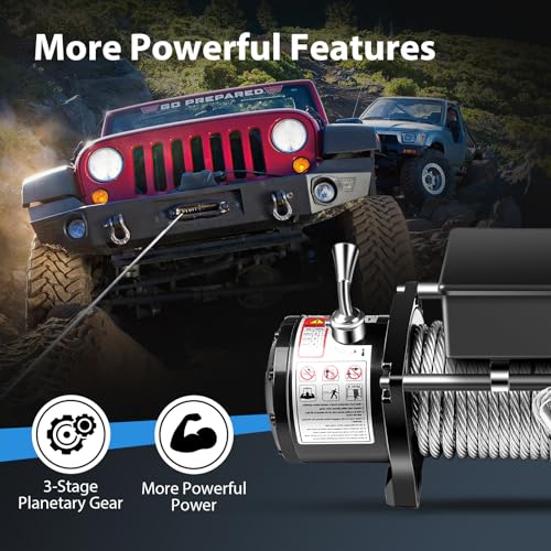 Winch eléctrico 12000LBS con control remoto inalámbrico miniatura 3