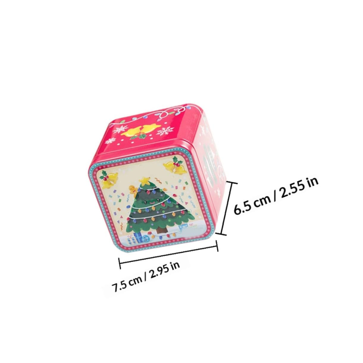 Baluue 8 Piezas Caja de Obsequio Cuadrada de Hojalata Caja de Navidad para Guardar Dulces para Fiesta de Navidad Navideños