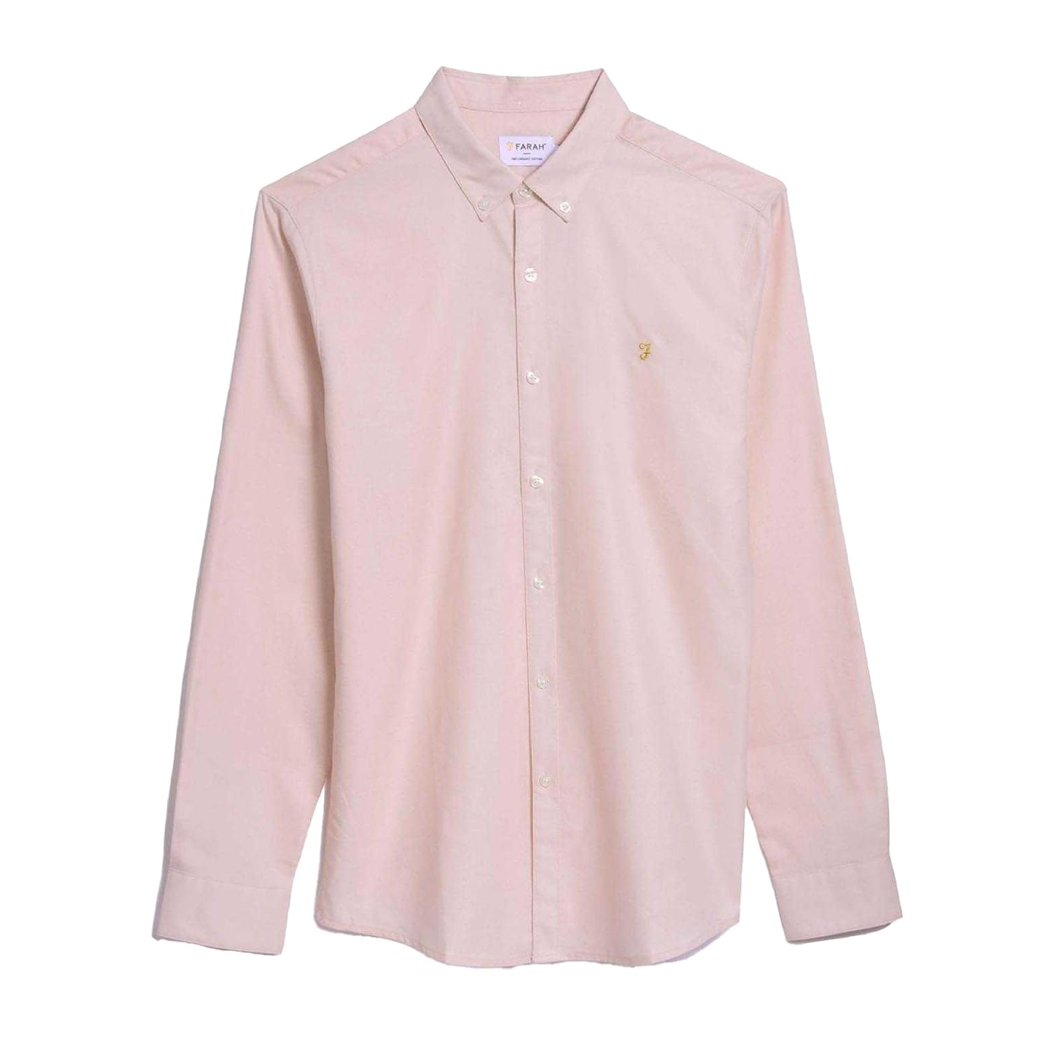 Farah Men's Grey Brewer Slim-Fit Shirt In