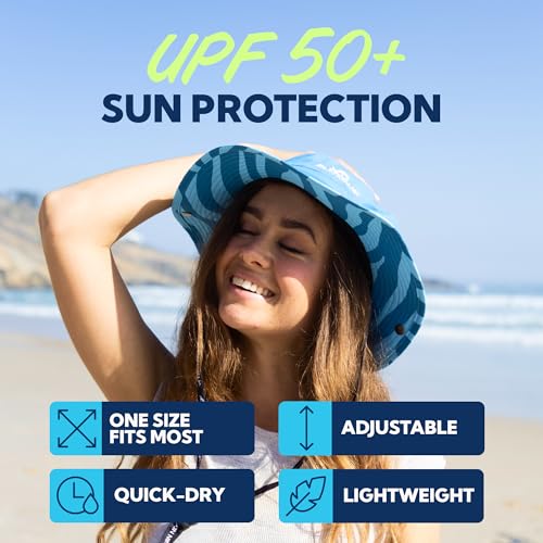 Image of SUN NINJA Bucket Hat for Men & Women, Cooling with Adjustable Strap, Wide Brim, UPF UV 50+ Protection, Foldable for Outdoors