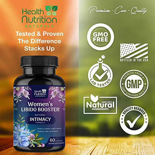 Suplemento de apoyo a la libido para mujer con maca, tribulus y h