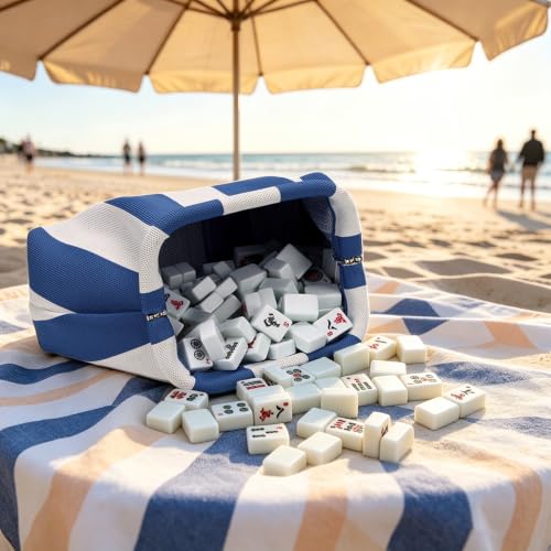 Bolsa de Mahjong con apertura amplia y cierre metálico miniatura 5