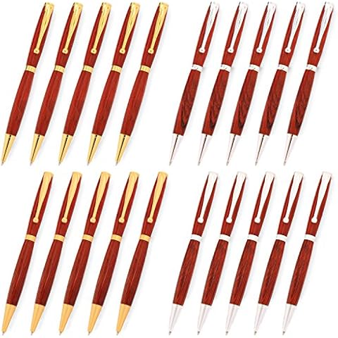 Legacy Woodturning, Fancy Pen Kit - Gold & Silver Variety, 20 Pack, Includes 5 Gold, 5 Silver, 5 Satin Silver, 5 Satin Gold Cover