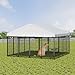 GOWE Large Dog Kennel Outdoor Pet Pens Dogs Run Enclosure Animal Hutch Metal Coop Fence with Roof Cover. 9.62'L x 9.35'W x 6.18'H.