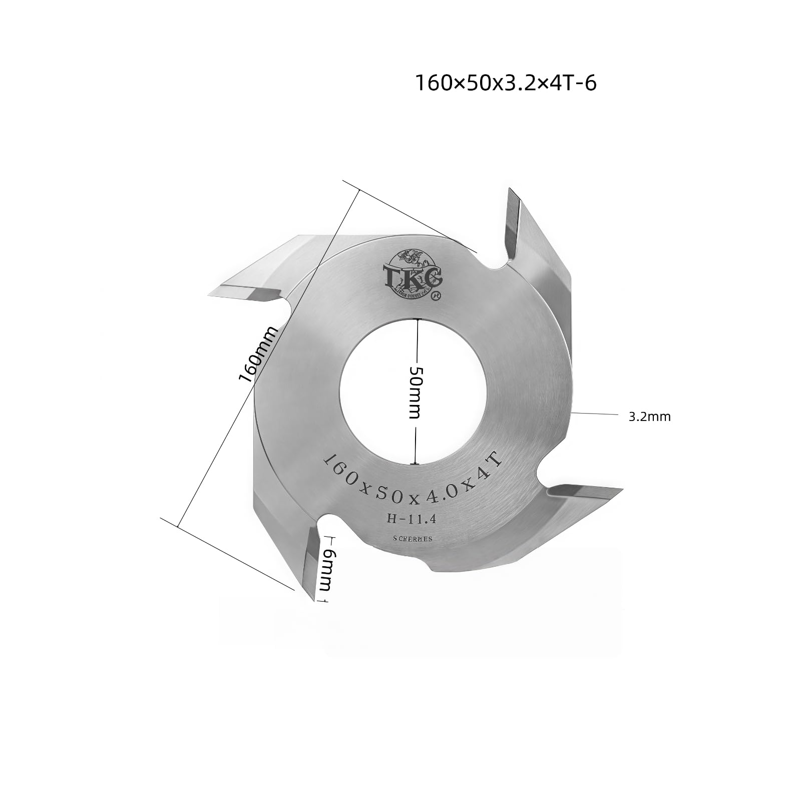 ALUYEH Finger Joint Cutter, Woodworking Comb Tooth Blade,Tenon Joint Blade, Used for Tenon Joint Wood,Suitable for end milling Machine, Wood Threading Machine, Tenon Machine,10PCS,160X50X3.2-4T-6