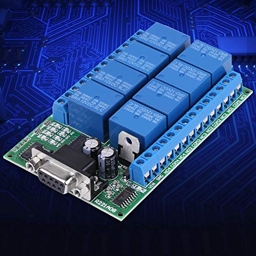 Zunate Relay,8-Channel Relay DC 12V,Relay Module,RS232 DB9 Female Interface,with 6 Commands Read,Open,Close,Self-lock,Click,Interlock - Image 3