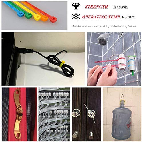 1200 Pieces Colored Zip Ties, Multi-Purpose Assorted Colorful Self-Locking Nylon Cable Zip Ties In 12 Different Colour For Home Office Garden Garage And Workshop,4 Inch #TOP5