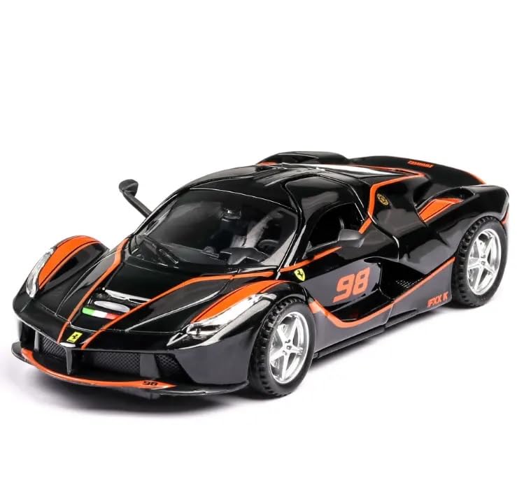 Image of 1:32 Ferrari FXX K Toy Car Diecast Metal Pull Back Car - 4 Openable Doors with Sound & Light | Perfect Toy & Gift for Kids 【Black】