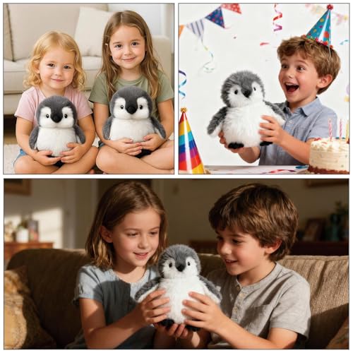 JcvPot Pinguin Kuscheltier, Weiches Stofftier Für Kinder Und Babys, Kuscheltier Pinguin Plüschtier 20 cm, Plüschtier Pinguins Geschenk, Ideal Als Erster Spielbegleiter Und Dekoration