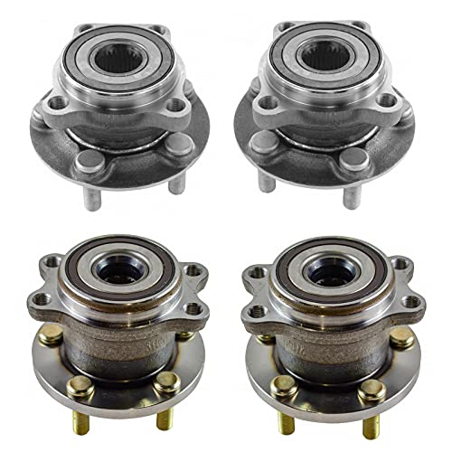 Image of TRQ 2 Piece Front Rear Wheel Bearing & Hub Assembly Set Compatible with 2005-2009 Subaru Legacy Outback