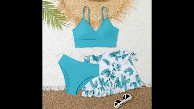 Costume Da Bagno Bikini 3 Pezzi Per Ragazze - Set Carino Con Top E Bottom