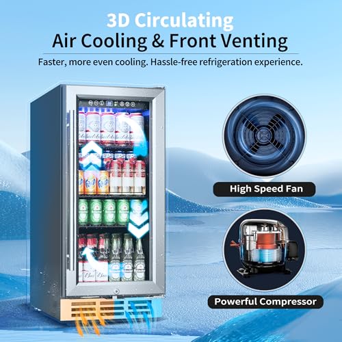 Feelfunn 15 Inch Beverage Refrigerator