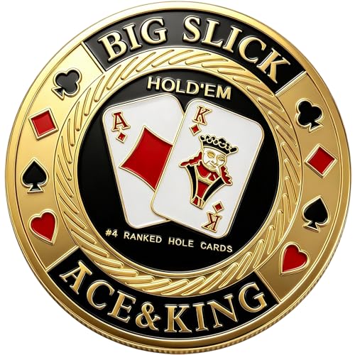 Rabihike Poker Card Guard, Weights for Poker, Poker Gifts for Men, Poker Card Protector, Poker Accessories, Poker Chips with Plastic Case (Big Slick)