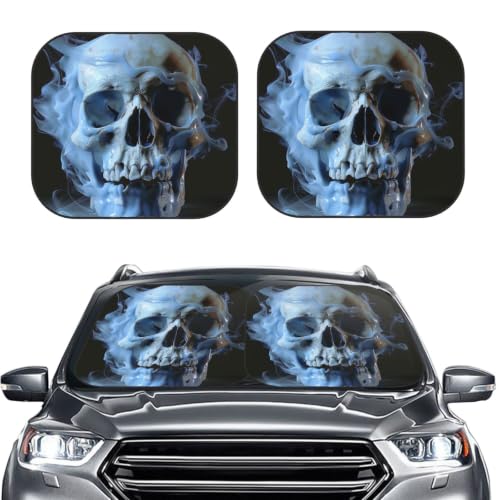 Pare-soleil de voiture pliable thermique imprimé tête de mort L