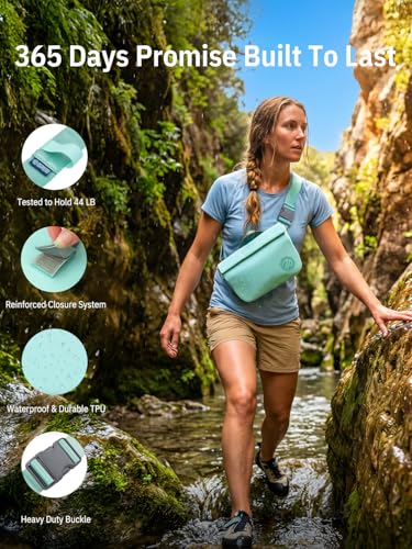 Image of niphean IPX7 Waterproof Fanny Pack, Magnetic One-Hand Closure Dry Bag | Durable Waterproof Bag, for Kayaking, Paddle Boarding, Beach Cruise Essentials, 2.5L /7.5L Phone Pouch Dry Bags for Men Women