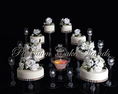 8 Tier Cascade Wedding Cake Stand w/ 8 Candle Votive Set (STYLE R804)