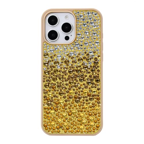 Coque strass iPhone 15 Pro antichoc silicone rigide transparente Or