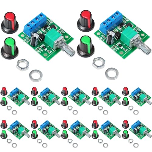 ​KEAcvise 12-Pack 1803BK/B PWM Motor Speed Controller - 1.8-12V DC Input, 2A Max Output with Adjustable Knob, for Model Cars/DIY Robotics/RC Toys/Educational Electronics Projects​