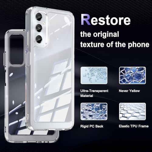 Image of Case for Samsung Galaxy A05S, Military Grade Drop Protection Phone Case, Yellowing Resistant, Anti-Scratch Hard PC Back, Shockproof Hard Ultra-Thin Protective Cover, Clear