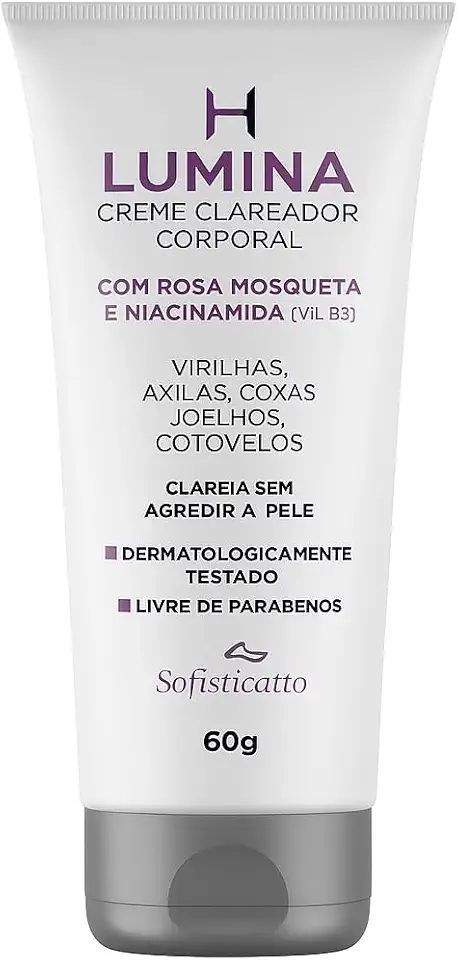 Creme Clareador Lumina 60g Sofisticatto – Clareia Virilhas, Axilas, Joelhos e Cotovelos + Sachê