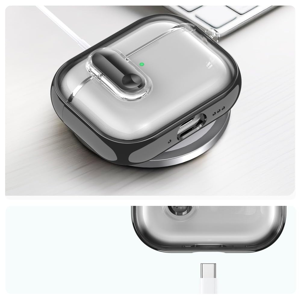 etui kompatybilne z AirPods Pro (1. generacji) (kolor: fioletowy) twarda silikonowa obudowa twarda obudowa ochronna pokrowiec brelok