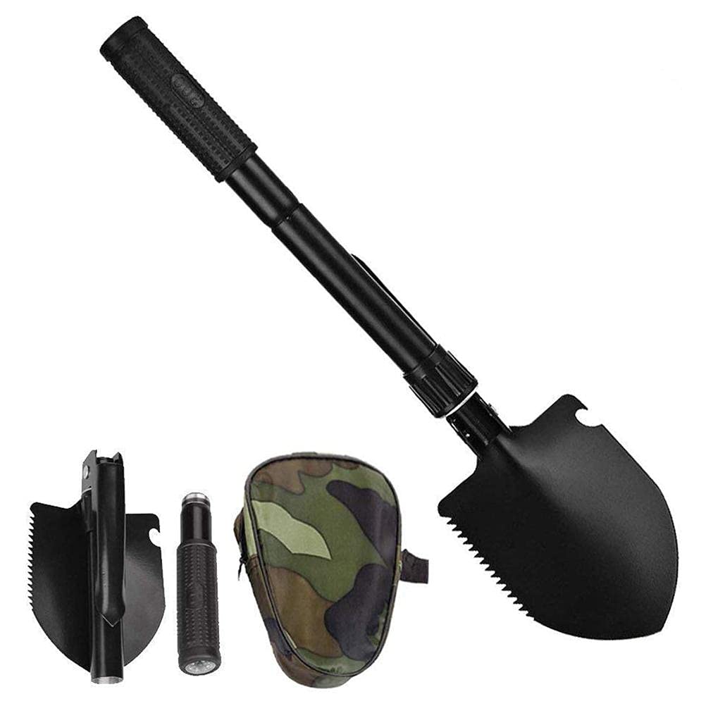 Mini Folding Camping Shovel, Lightweight Portable Small Tactical Survival Shovel, Military Entrenching Tool for Outdoor, Hiking, Digging, Backpacking, Car Emergency, Off Road