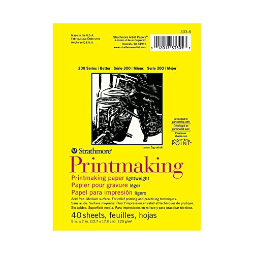 Strathmore 300 Series Glue Bound Printmaking Pad Lightweight 5 X 7 inches White 40 Sheets (333-5)