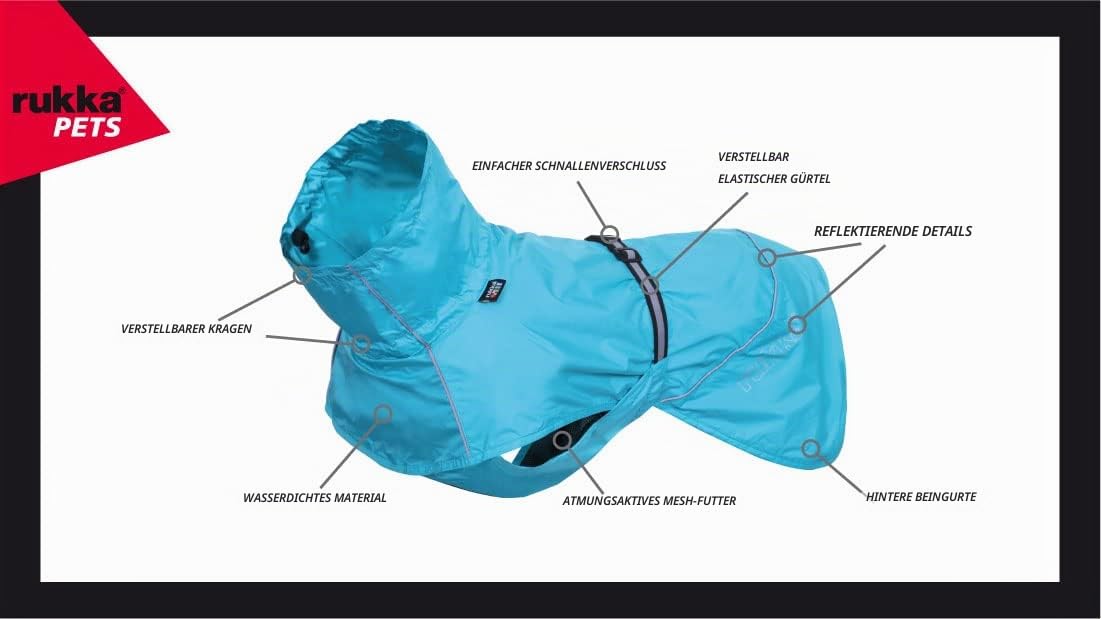 Rukka Pets HASE Regenmantel für Hunde Tuerkis 40