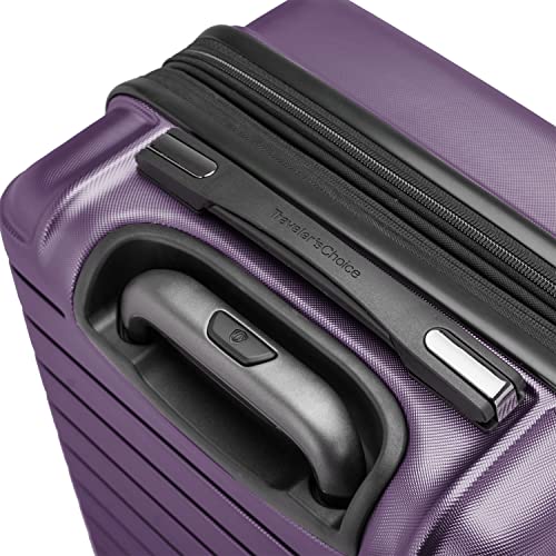 Image of Traveler's Choice Archer Polycarbonate Expandable Luggage with Spinner Wheels, Dark Purple, 3-Piece Set