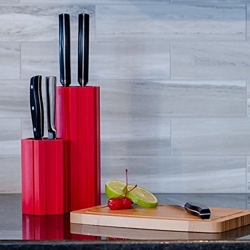 Kapoosh Hex-Connex Universal Knife Caddy- 5 Inch Cherry Red - Thumbnail 3