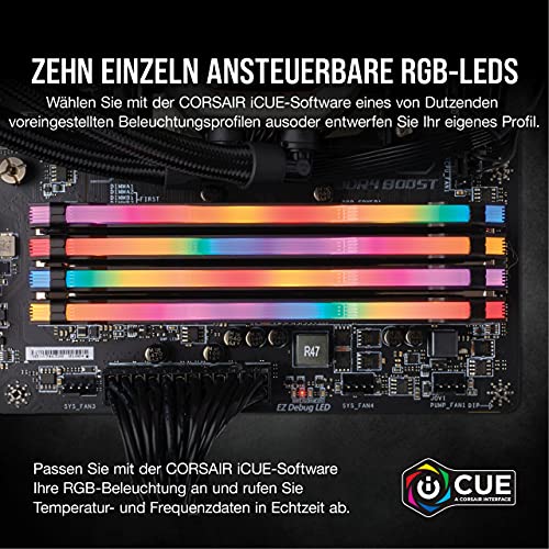 Corsair PC-Arbeitsspeicher Kit Vengeance, RGB Pro 16 GB 2 x 8 GB DDR4-RAM 3200 MHz, Schwarz