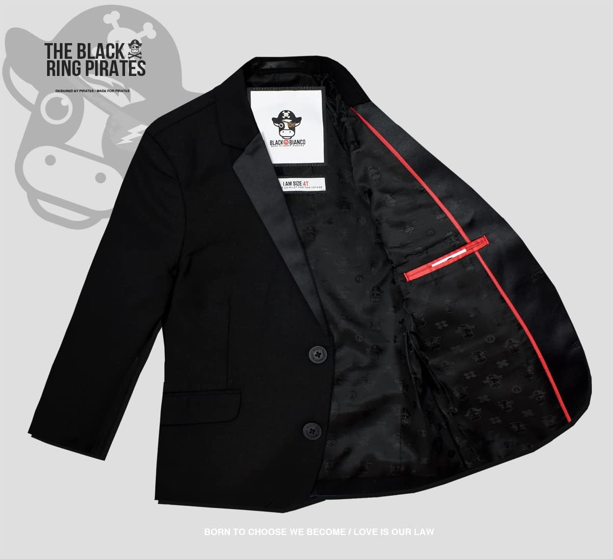 Black n Bianco Boys Slim Fit Tuxedo First Class Style Presented by Baby Muffin