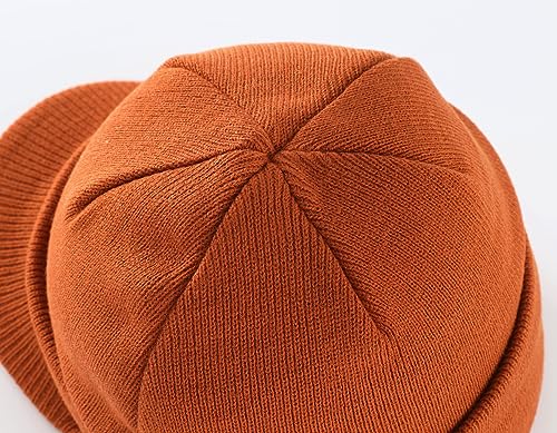 Image of Home Prefer Men's Winter Beanie Hat with Brim Warm Double Knit Cuff Beanie Cap Watch Radar Hat