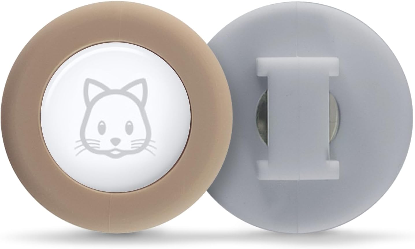 Candy Child Co. Cat Collar or Further Small Canine Collar Holder 2 Pack for Airtag, Matches Half Inch Collars for Small Pet, Appropriate with Apple Air Tag, Waterproof GPS Tracker Case Kitten Cats (Grey/Tan)