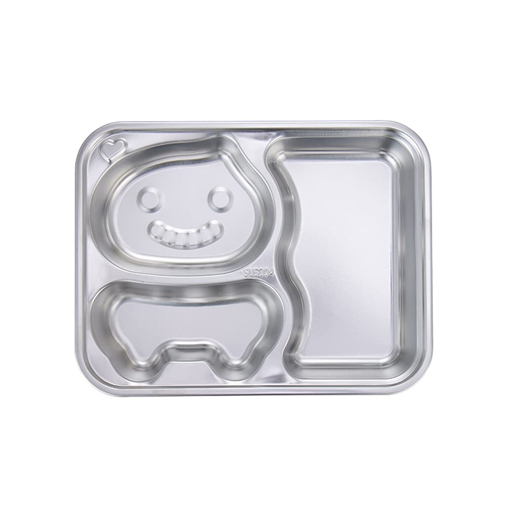 Zkbszn Tableware,Food Grade 304 Stainless Steel Divided Dishes Kids Trays for Outdoor Camping and Everyday Use