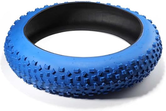 20x4.0 E-Bike Fat Tire With Blue and Green Design | Folding Replacement Electric Bicycle Tire Compatible With Wide Mountain Snow Bike | 20x4 Inch
