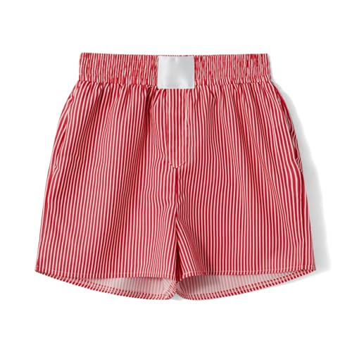 Image of Y2k Women Gingham Boxer Shorts Low Rise Micro Pajamas PJ Sleep Short Pants Plaid Sleepwear Sleeping Lounge Bottoms