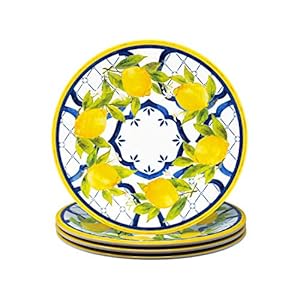 Le Cadeaux Melamine 9 inch Salad Plate, Set of 4, Palermo