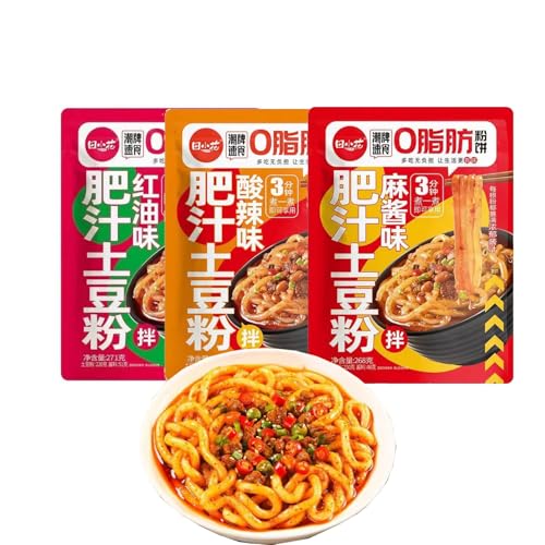 Peze 田小花 肥汁土豆豆粉 砂?米粉?粉 干拌面 米粉即食快餐 香辣泡面 干?拌面 酸辣粉 米粉即席早餐 香辛料拉面 中国休?小吃 ?粉粗粉 酸辣味 麻?味 ?油味 (混合口味,6袋)