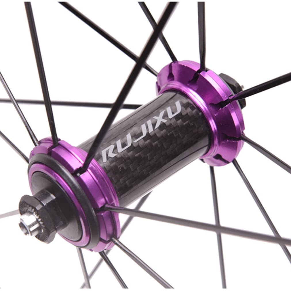 Set di ruote per bici da strada Mozzo in carbonio 700c 40mm Cerchio in lega di alluminio V/C Freno Ruote a sgancio rapido per 7-11 velocità Cassetta Ruota leggera Se