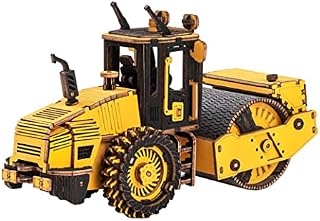 ROKR Wooden Model Kits Car 3D Wooden Puzzle Vehicle Model for Adults and Children (Road Roller)