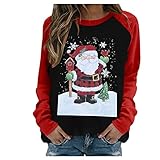 JokeLomple Sudadera Cuello Redondo para Mujer Navidad - Sudaderas Mujer Largas Sudadera Personalizada Mujer Pullover Chica Casual Jersey Navidad Barato Jersey NavideñO Pareja Regalos para Mujer