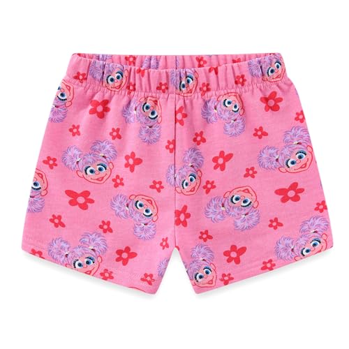 Image of Sesame Street Abby Cadabby Girls Short Sleeve T-Shirt and French Terry Shorts for Infant, Toddler, and Big Kids