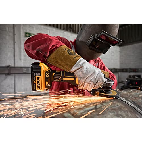 Dewalt DCG405P2 Accu-haakse slijper, 18 volt, 125 mm, 800 watt, borstelloze motor, epoxyhars gepantserde wikkelingen, elektronische koppeling en rem, incl. 2 x 5,0 Ah accu's en oplader - Afbeelding 6